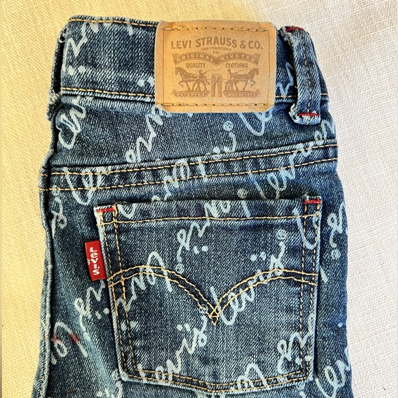 [Levis] 710 Super Skinny Script Jeans White Font Size Girl’s 6 - Picture 5 of 8